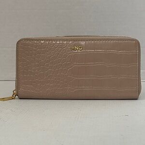 MANGO Croc-Effect bifold Wallet beige